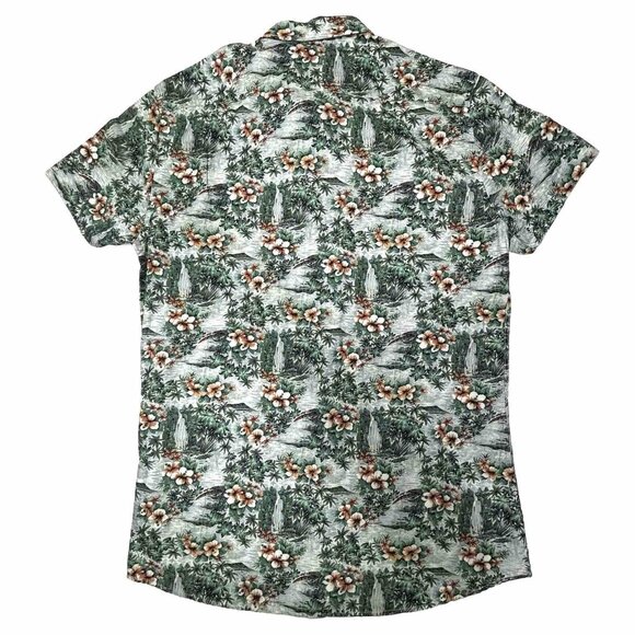 Twisted Tailor Mens Hawaiian Hibiscus All Over Cotton Button Up Shirt Medium NWT - Picture 2 of 10